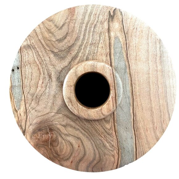 Handcrafted Frank Wood Shop Small Wooden Vase With Natural Grain Finish made fro - Picture 2 of 3